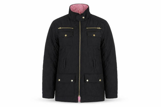 Urban Diva Women's Black Quilted Mid-Length Jacket L
