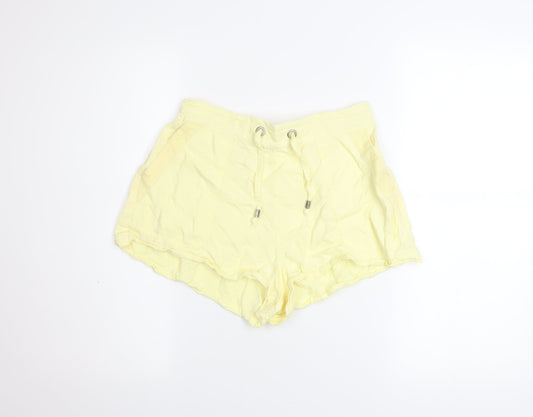 River Island Women’s Yellow Relaxed Lyocell Drawstring Shorts UK 8