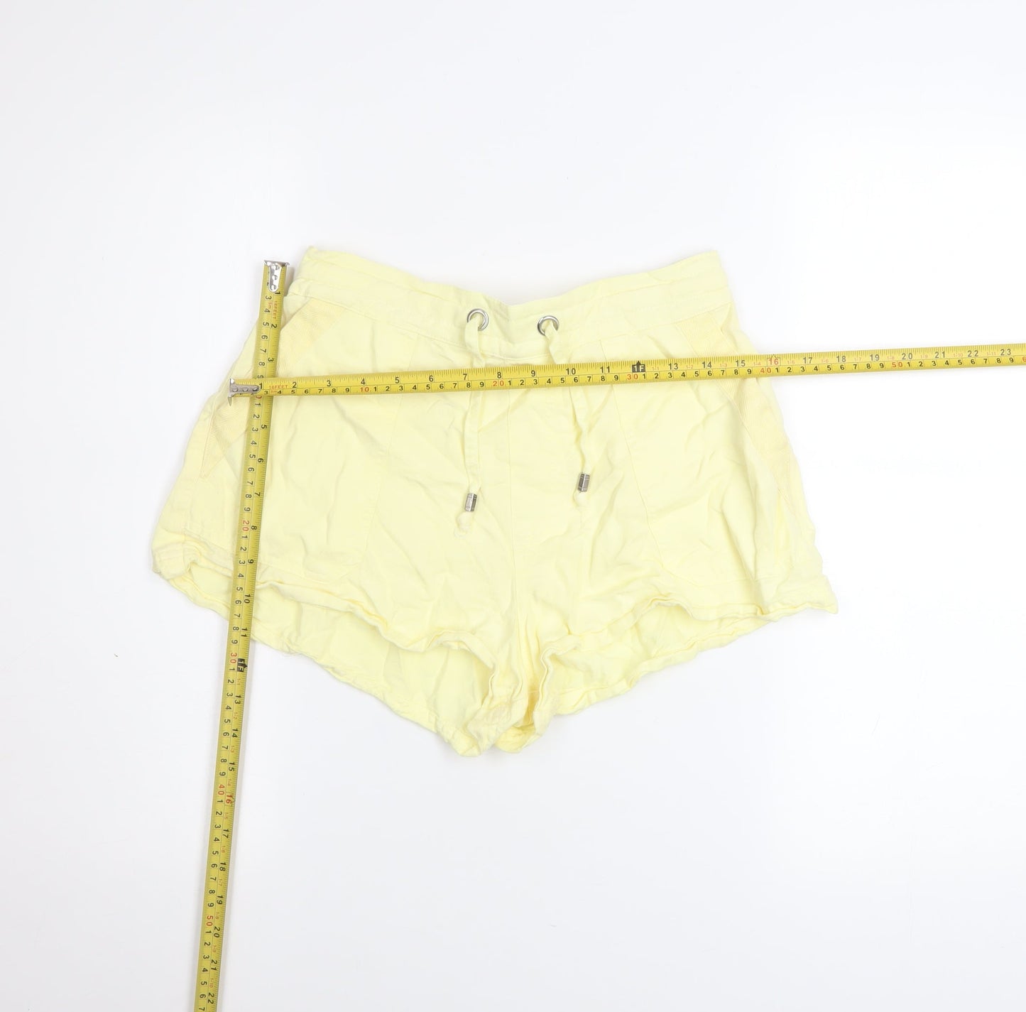 River Island Women’s Yellow Relaxed Lyocell Drawstring Shorts UK 8