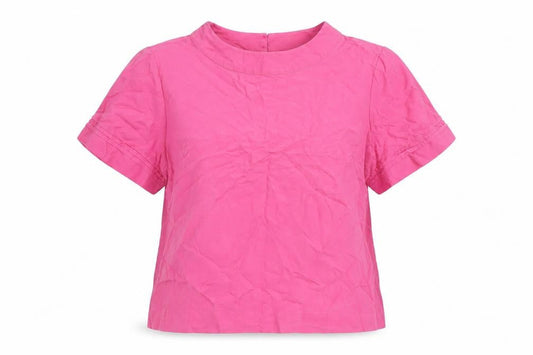 Paul Costelloe Living Studio Pink Short Sleeve Cotton Top Women's Size 14