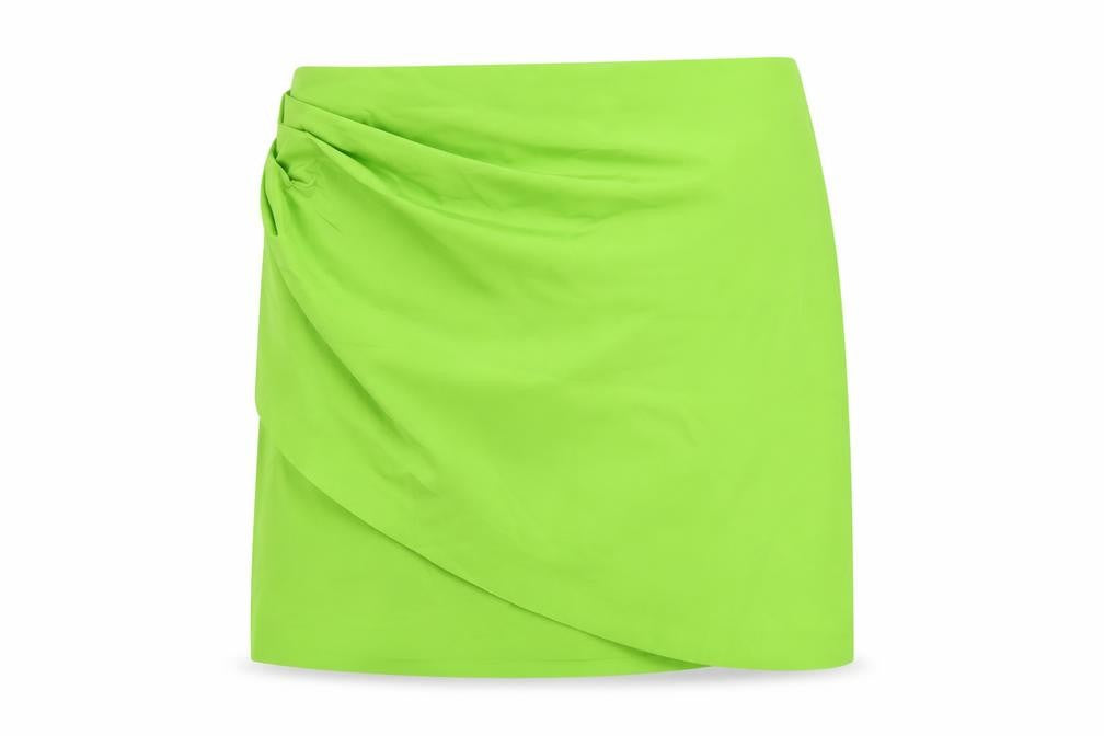 Zara Women Green Wrap Short Skirt Size 12 Polyester