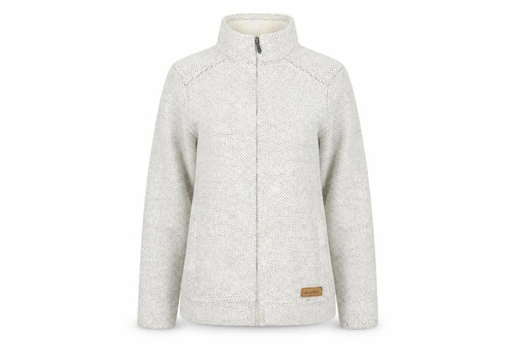 Weird Fish Women's Beige Size 10 Full Zip High Neck Knit Jumper