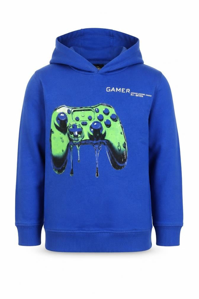 Next Boys Blue Gamer Graphic Pullover Hoodie 7 Years Cotton Blend