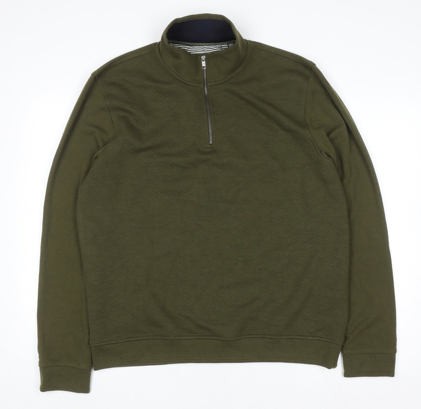 Ted Baker Men's Green 1/4 Zip High Neck Sweatshirt Size L