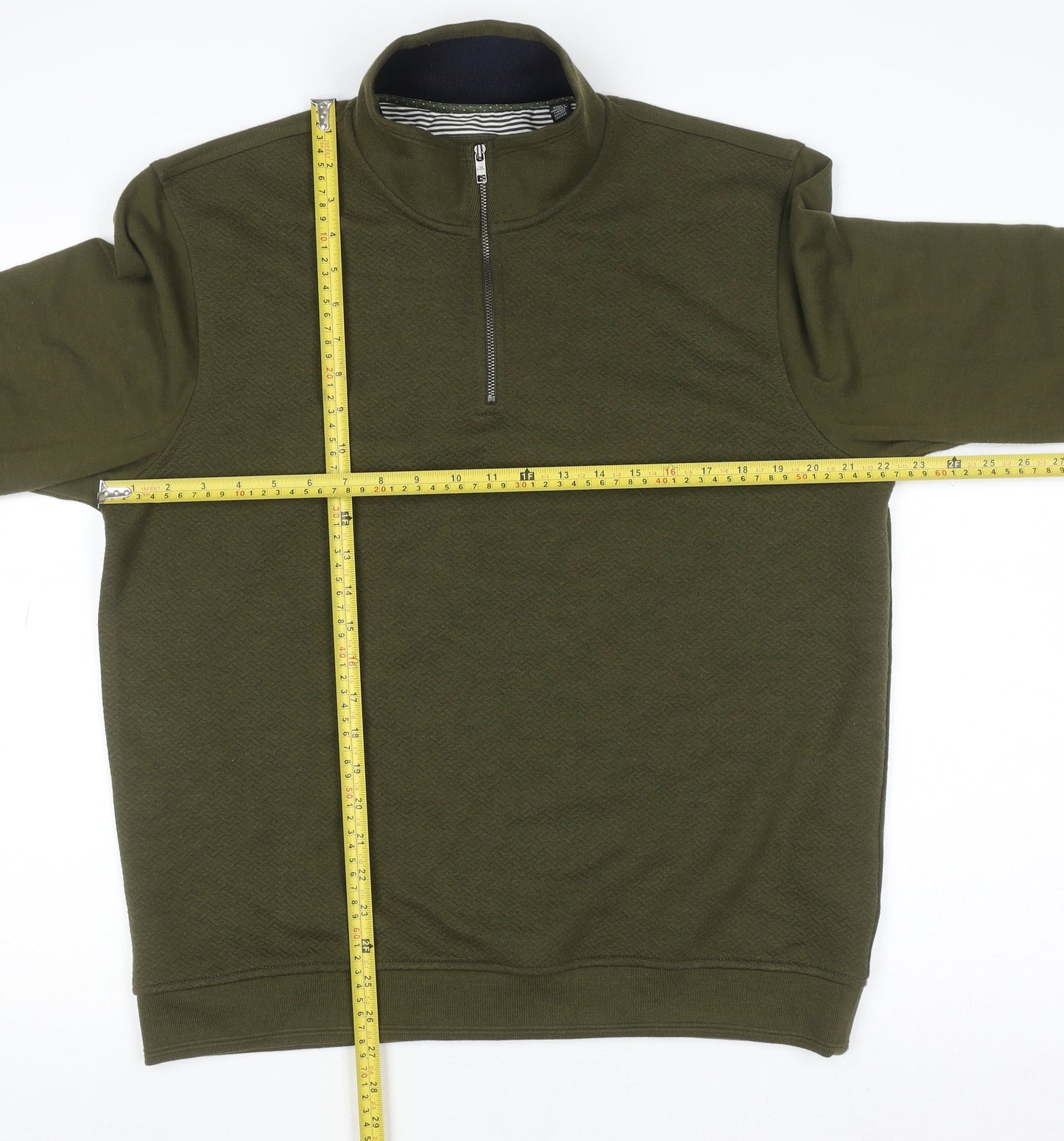 Ted Baker Men's Green 1/4 Zip High Neck Sweatshirt Size L