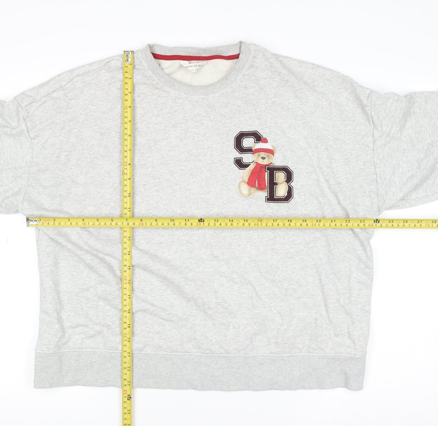 Marks and Spencer Womens Grey Spencer Bear Jumper Size 16 Pullover Sweatshirt