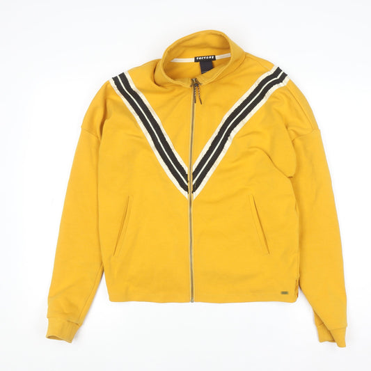 Scotch & Soda Men's Yellow Bomber Jacket S Retro Zip Cotton Blend