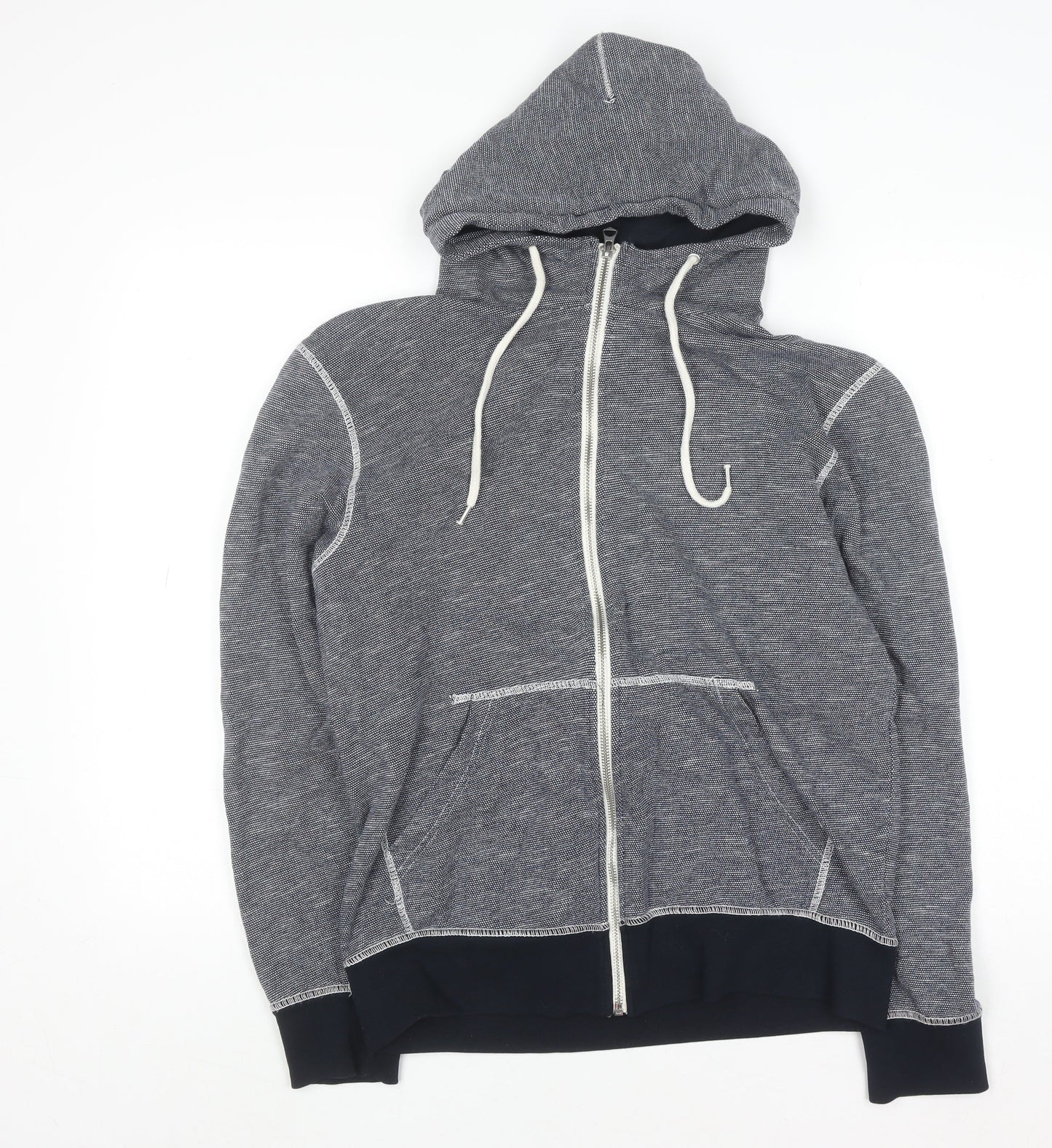 H&M L.O.G.G. Women Grey Full Zip Hoodie Size 12 Cotton Blend