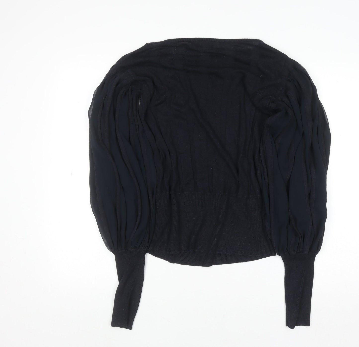Full Circle Womens Black Puff Sleeve Tunic Blouse Size 14