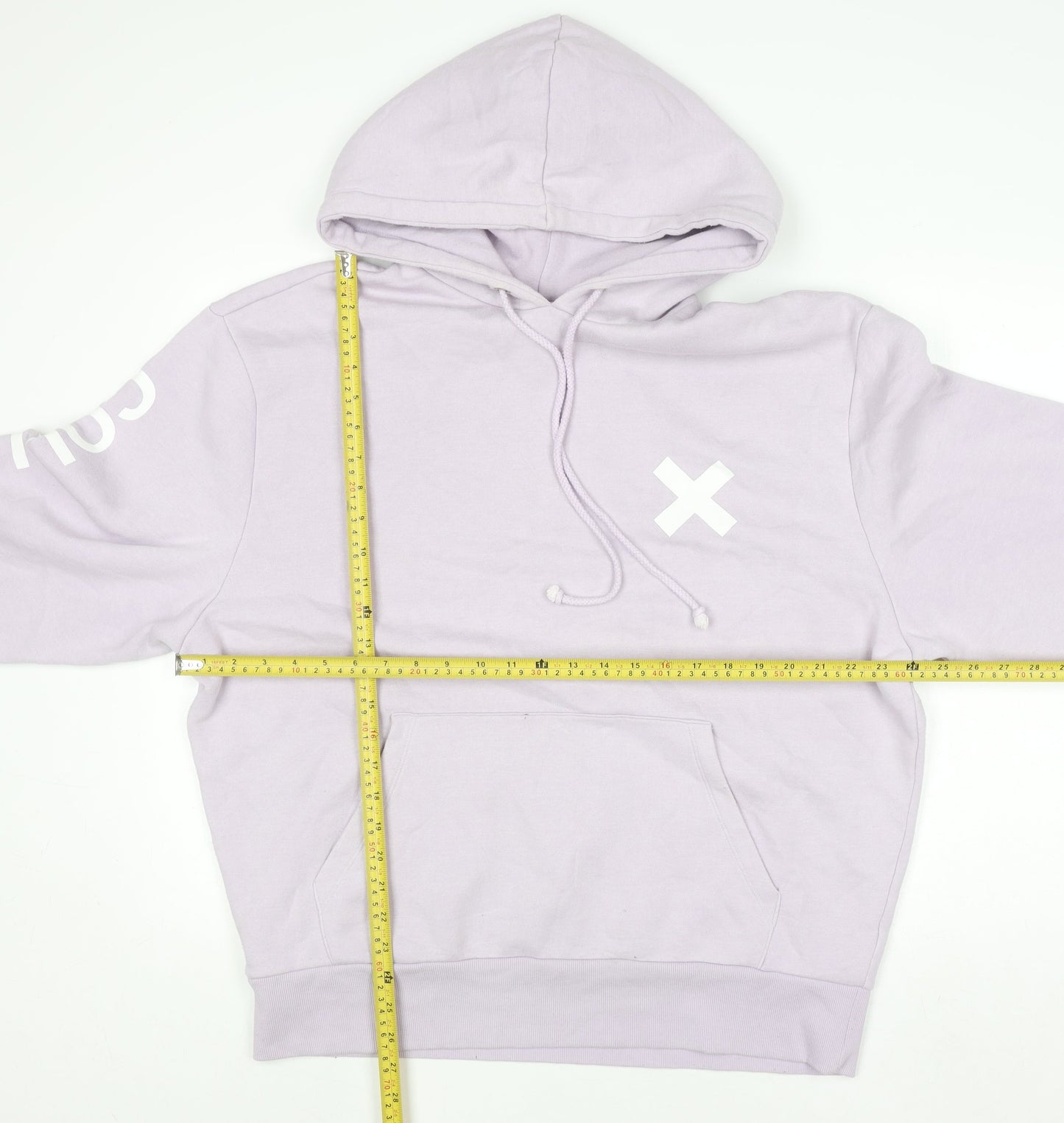 Collusion Women’s Lilac Pullover Hoodie L Cotton Blend Logo Print