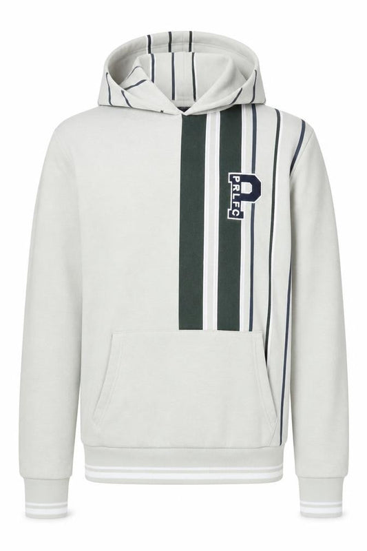River Island Men's Grey Striped Pullover Hoodie Size M