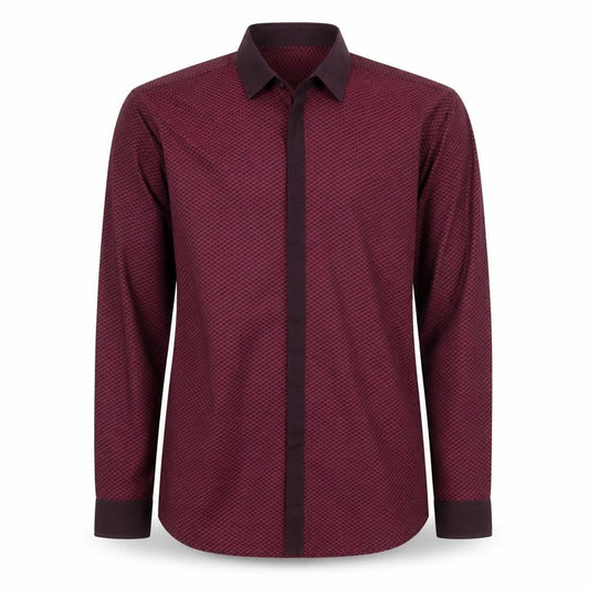Next Men’s Red Geometric Long Sleeve Button-Up Shirt Size 17 Regular