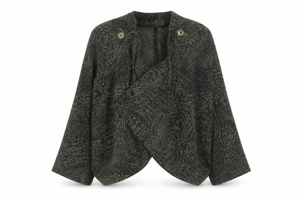 River Island Women’s Green Animal Print Wrap Blouse Size 6