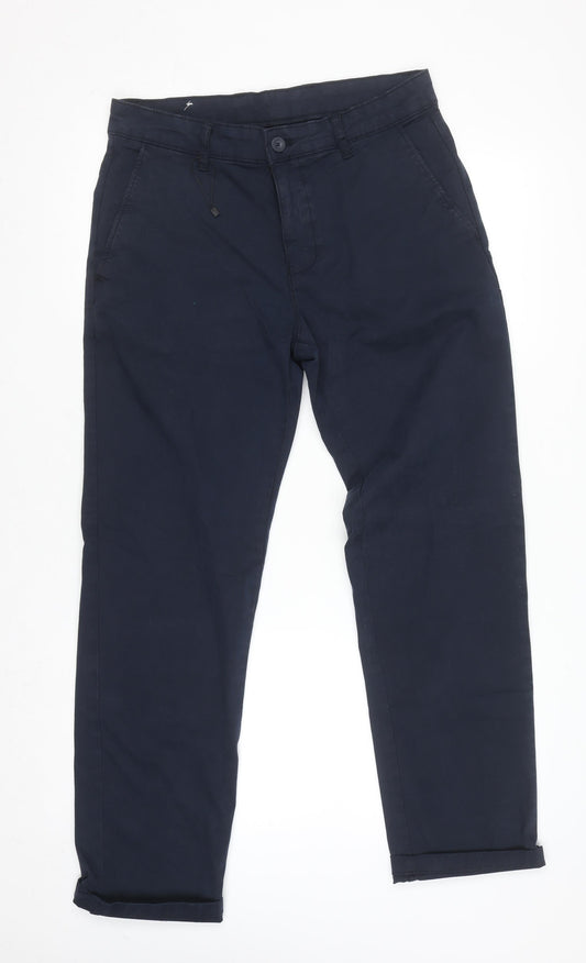 Zara Men's Navy Chino Trousers Size 30 Regular Cotton Blend