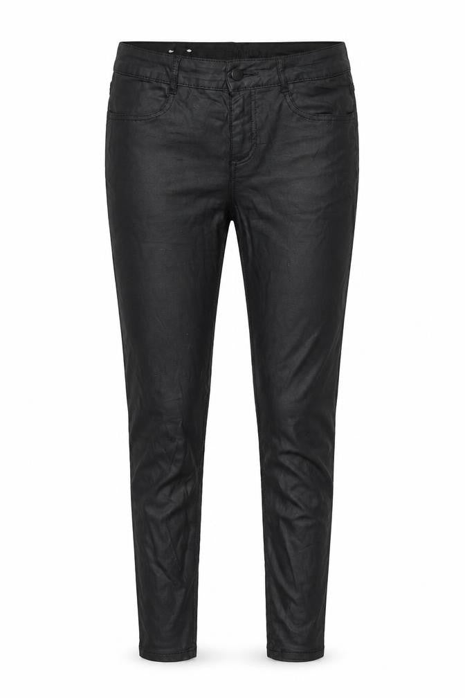 Vila Women’s Black Coated Jegging Trousers Size M Slim Fit