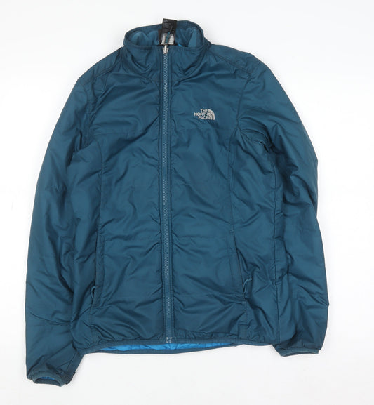 The North Face Women's Blue Mid-Length Insulated Puffer Jacket Size S