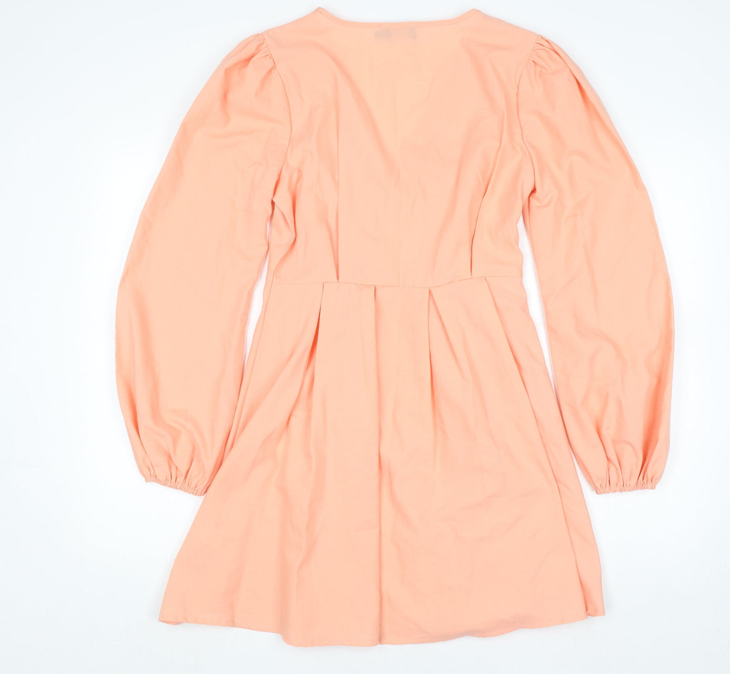 PrettyLittleThing Women’s Orange V-Neck A-Line Dress Size 10
