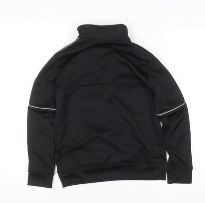 Close-up detail of Adidas boys’ black 9-10 years 1/4 zip pullover sweatshirt