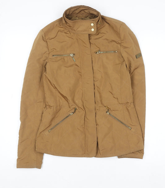Zara Women Brown Quilted Mid-Length Jacket Size 8