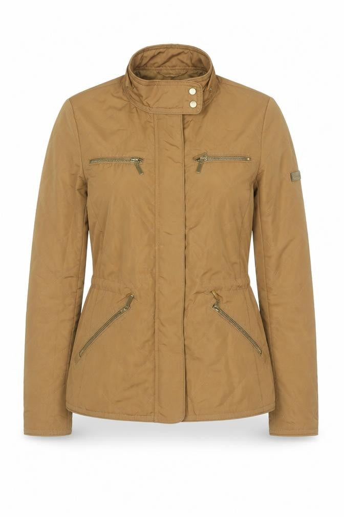 Zara Women Brown Quilted Mid-Length Jacket Size 8