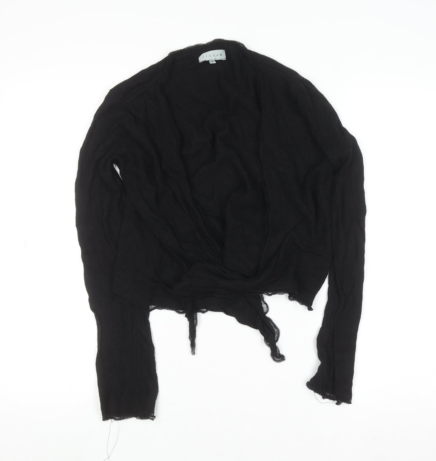 Jigsaw Women's Black Wool Blend V-Neck Cardigan Size S