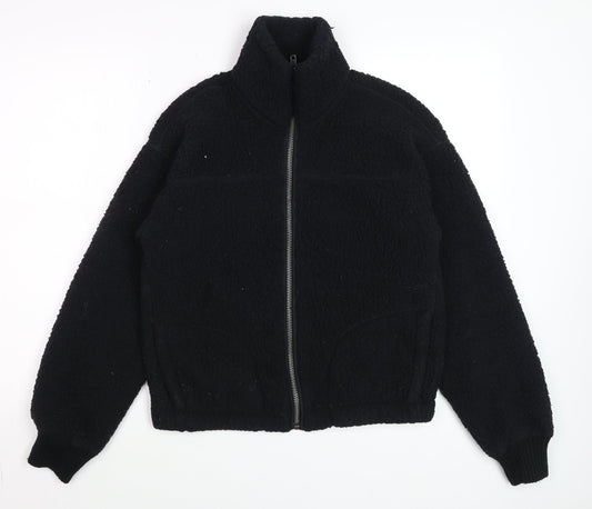 Abercrombie & Fitch Men's Black XS Full Zip Sherpa Fleece Sweatshirt
