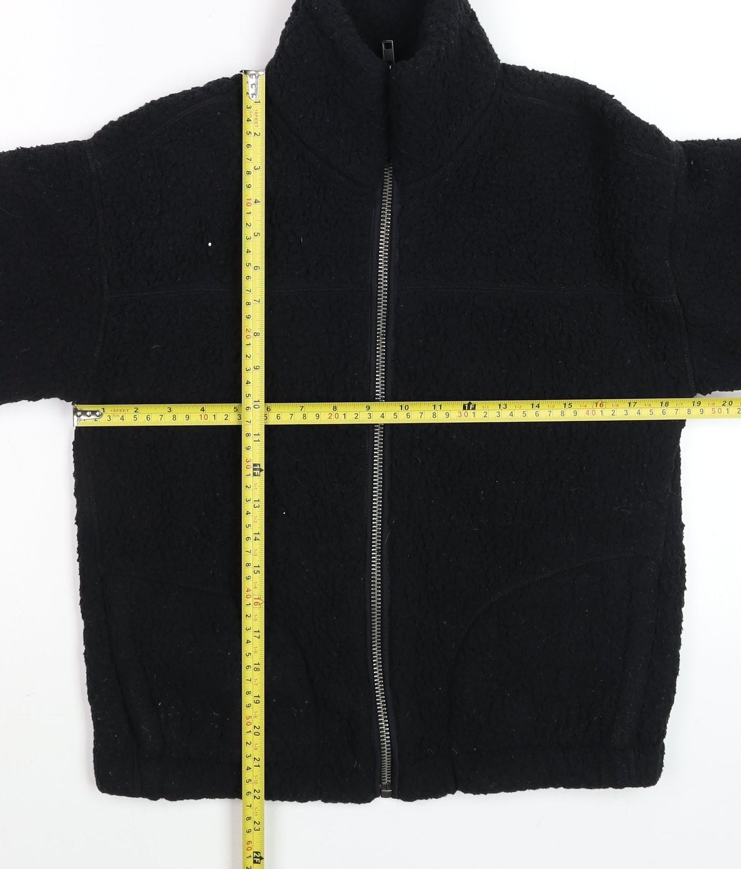 Abercrombie & Fitch Men's Black XS Full Zip Sherpa Fleece Sweatshirt