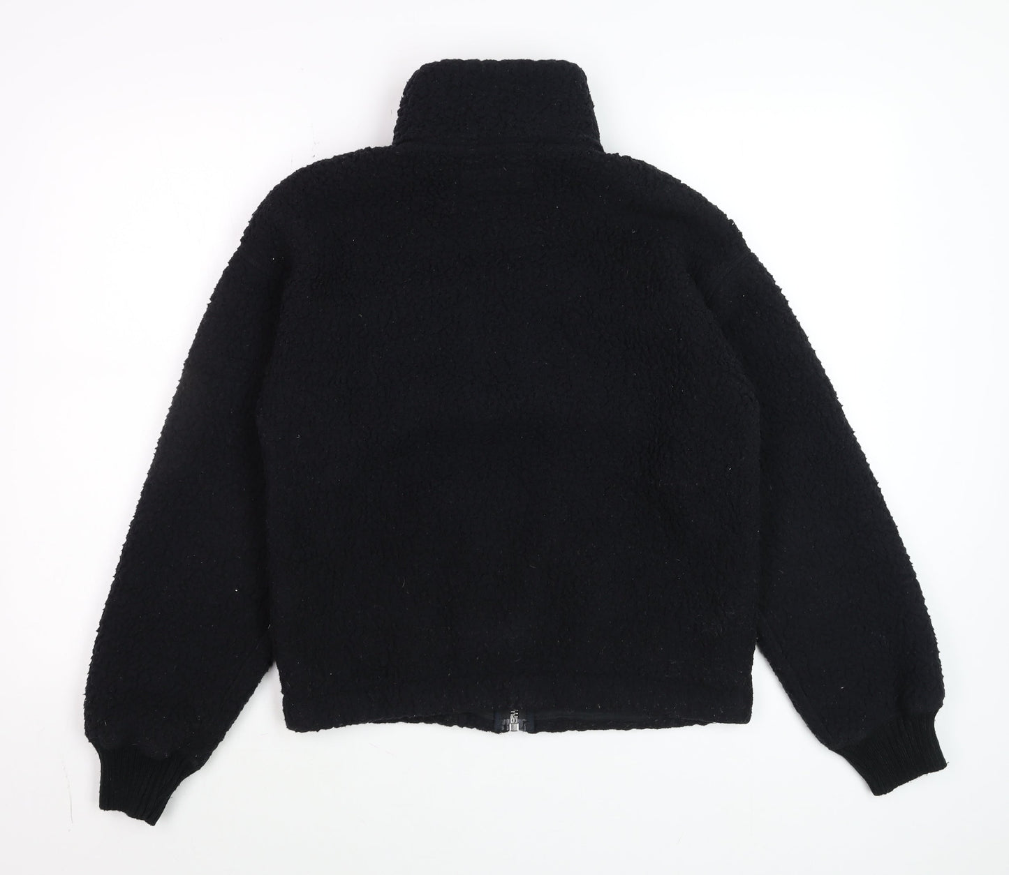 Abercrombie & Fitch Men's Black XS Full Zip Sherpa Fleece Sweatshirt