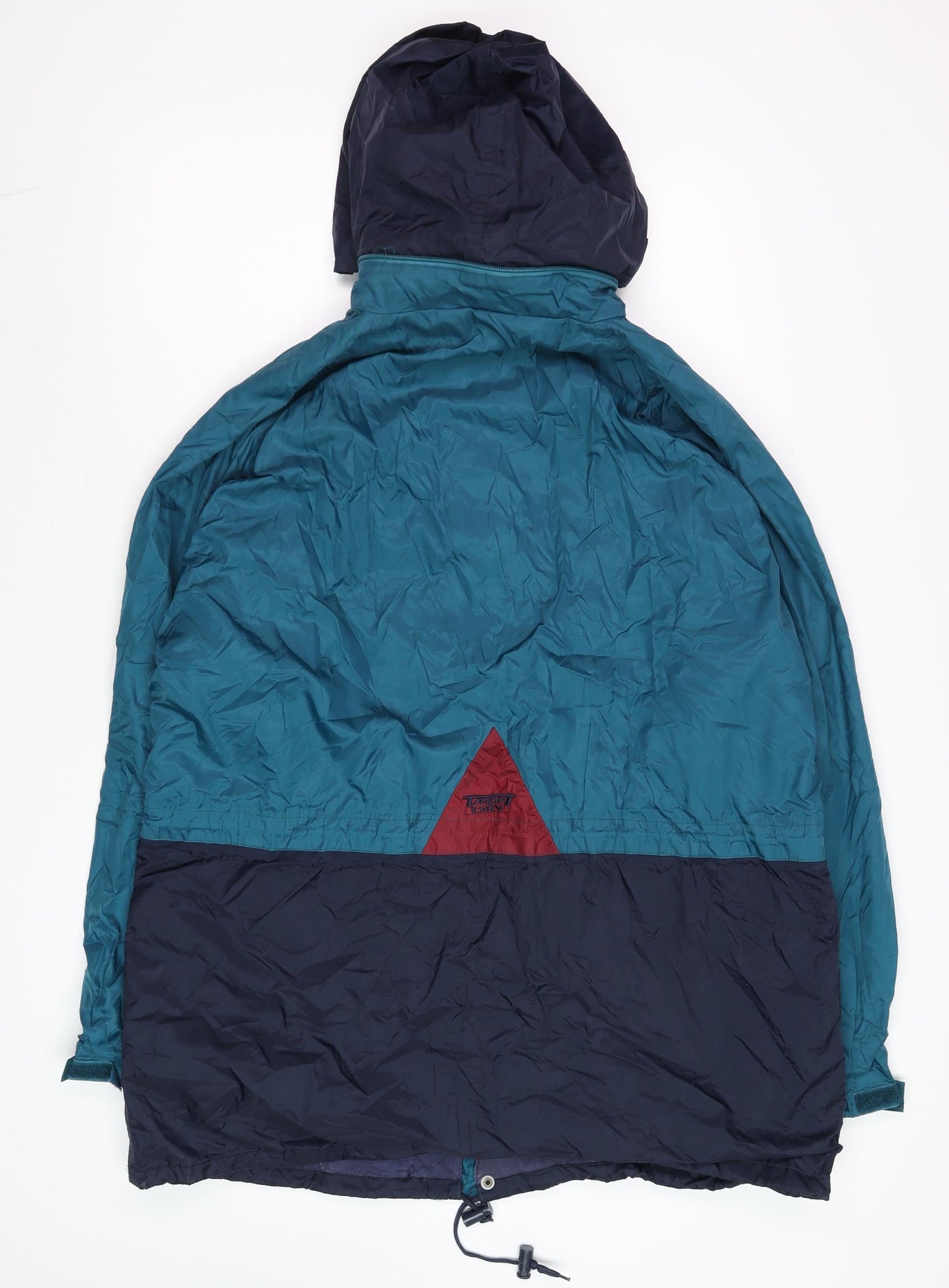 Target Dry Men’s Blue Red Waterproof Hooded Rain Coat XL Vintage Outdoor Jacket
