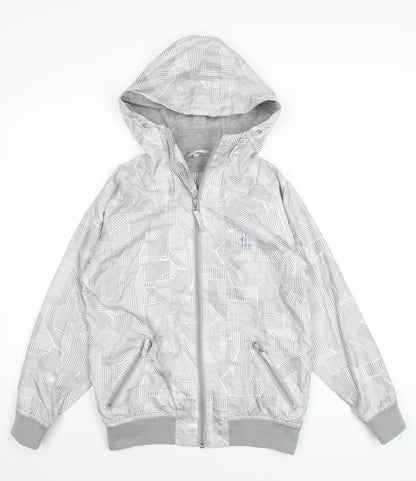 Additional front view of Red Herring Generation boys’ grey hooded windbreaker jacket 12 years
