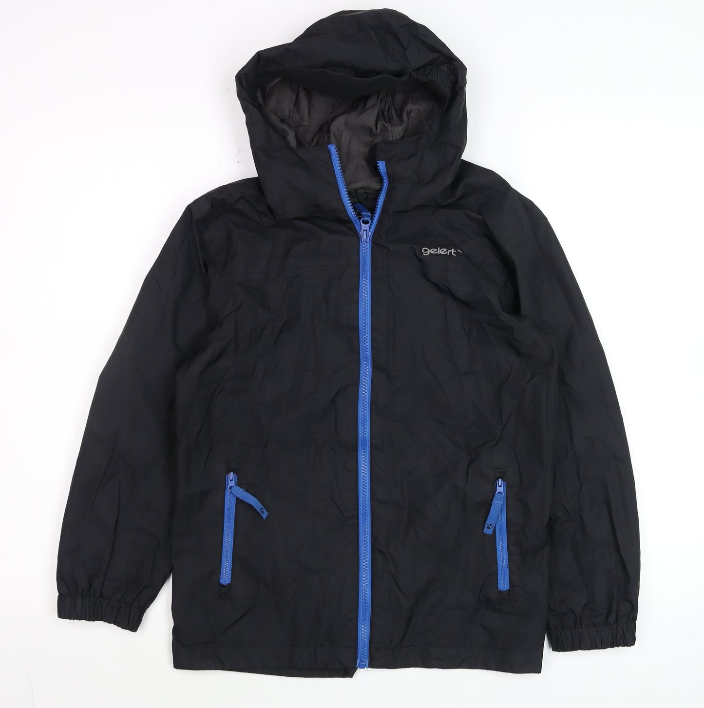 Gelert Boys Black Hooded Waterproof Rain Coat Jacket 11-12 Years
