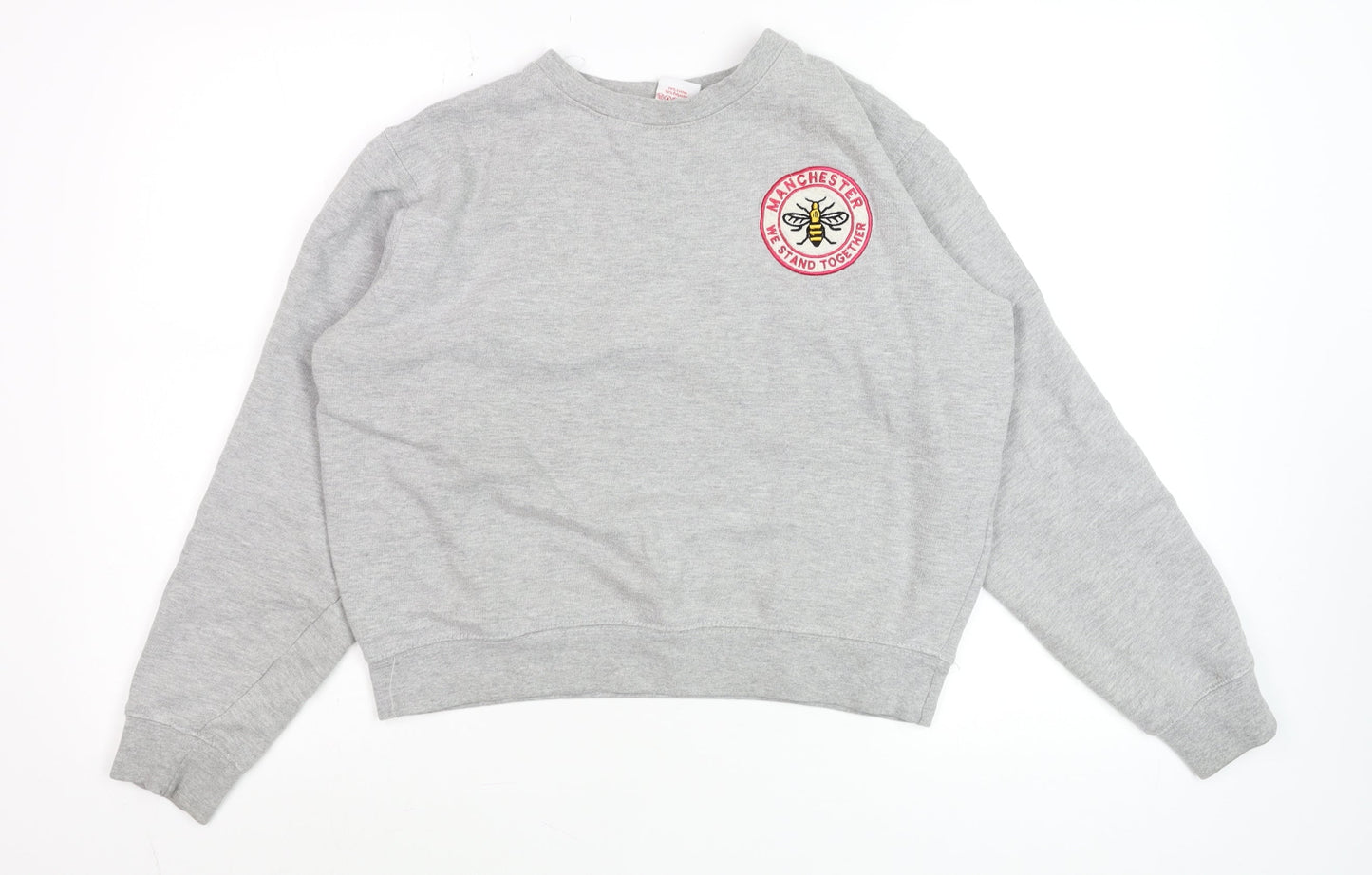 Manchester Souvenirs Grey Sweatshirt Men S Crew Neck Pullover Bee Logo