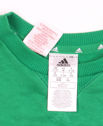 Additional view of Adidas boys’ green crew neck pullover sweatshirt 11-12 years