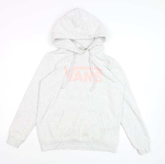 Vans Womens Grey Pullover Hoodie Medium Cotton Blend Logo Casual