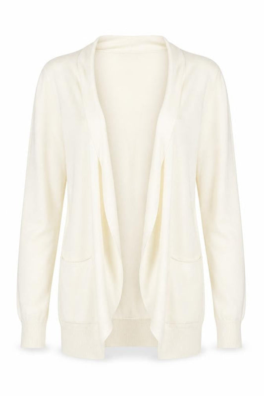 French Connection Women’s Ivory Long Sleeve Open Knit Cardigan L