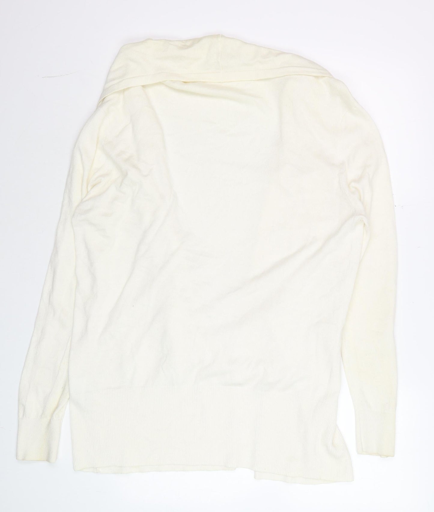 French Connection Women’s Ivory Long Sleeve Open Knit Cardigan L