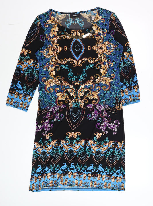 Wallis Women's Multicoloured Paisley Shift Dress Size 14