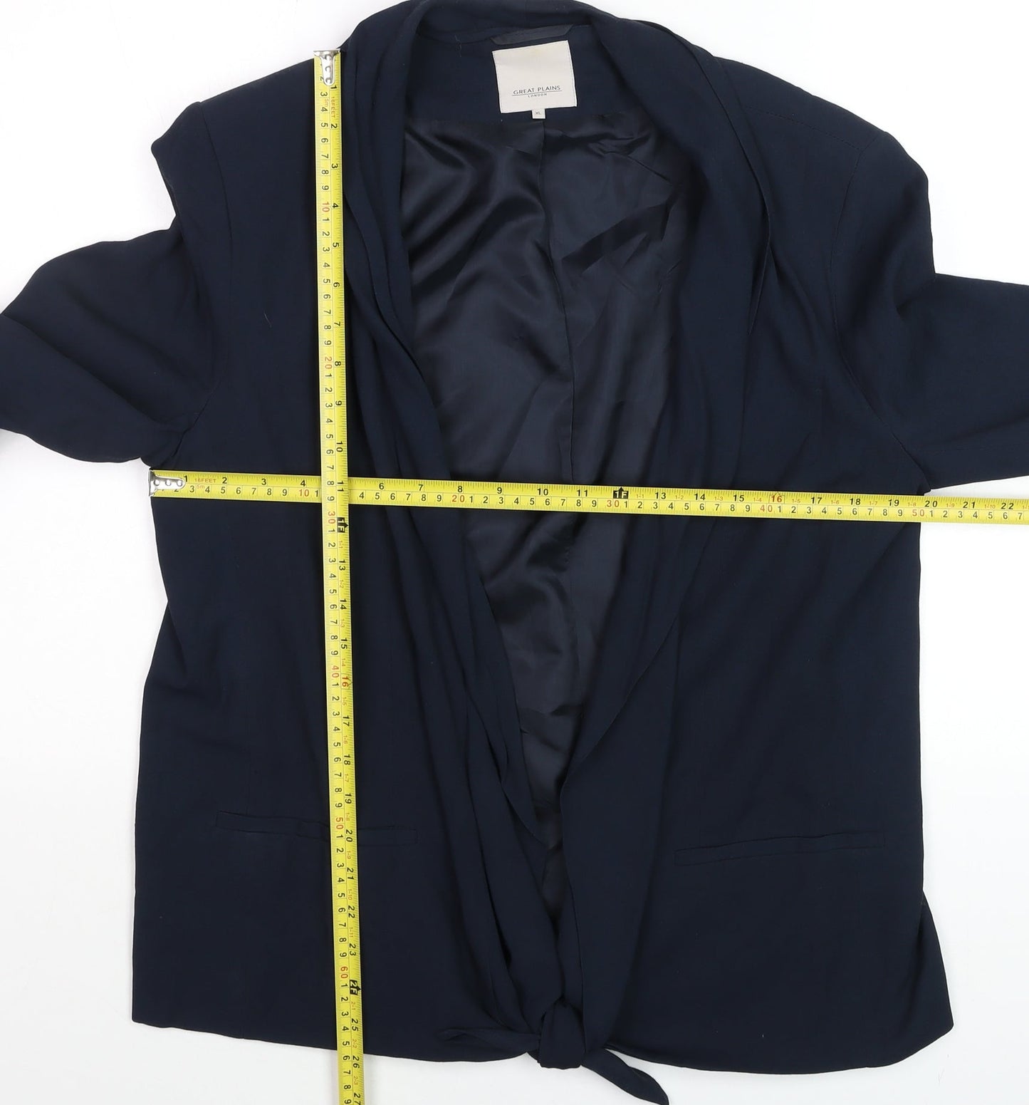 Great Plains Women Blue XL Blazer Shawl Collar Single-Breasted Jacket