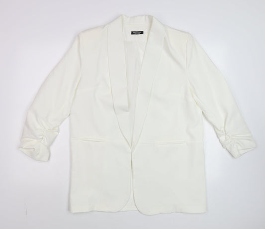 Nasty Gal Women's White Shawl Collar Longline Tuxedo Blazer Size 16