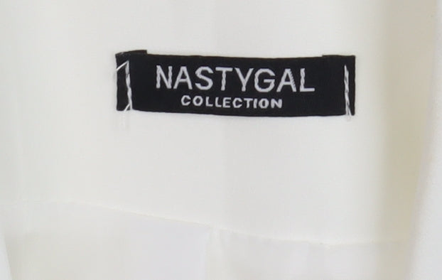 Nasty Gal Women's White Shawl Collar Longline Tuxedo Blazer Size 16