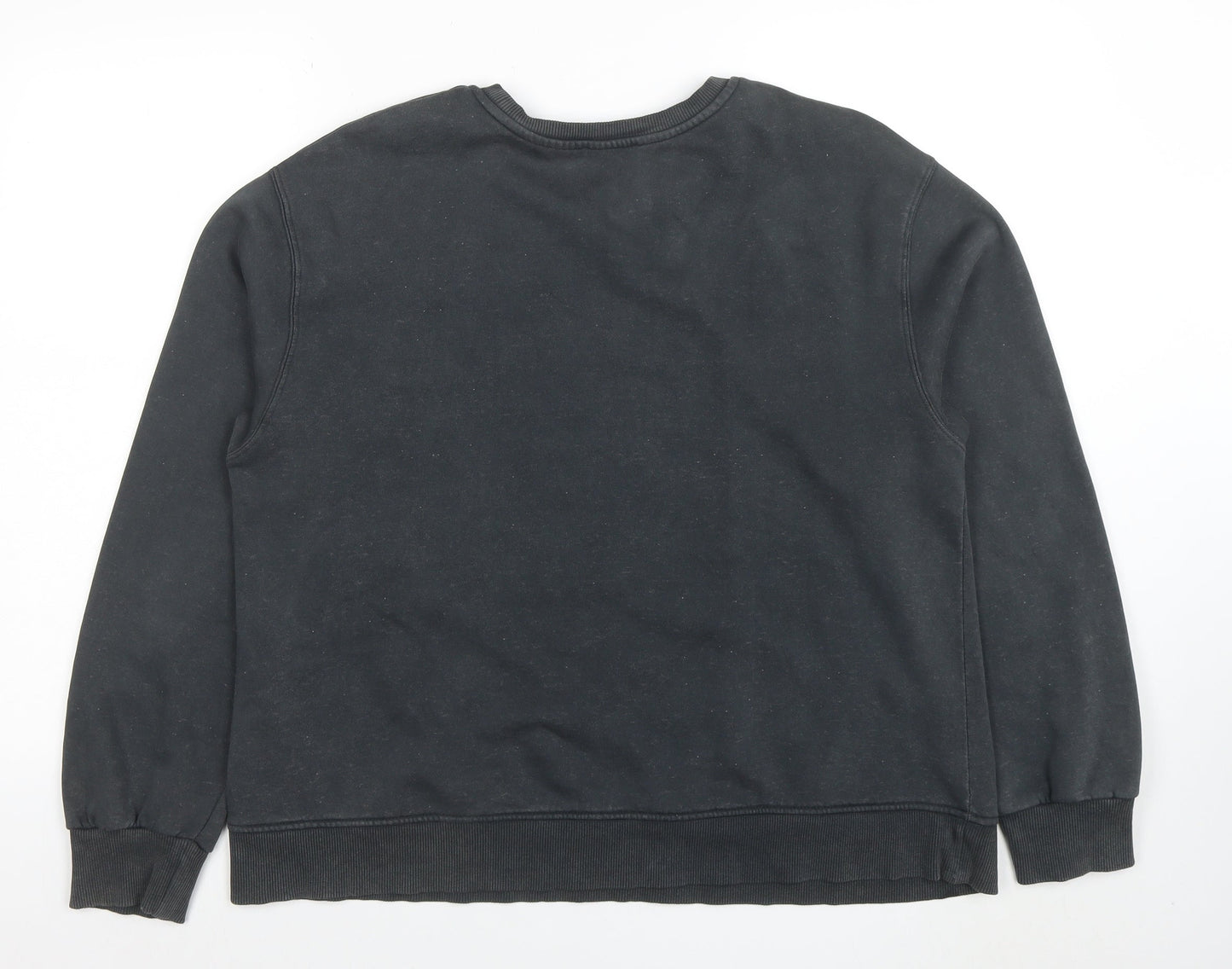 Zara Women Black Studded Pullover Sweatshirt Size M Cotton Blend