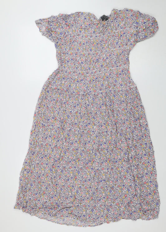 Jeff&Co Women’s Multicoloured Floral Fit & Flare Dress Size 10