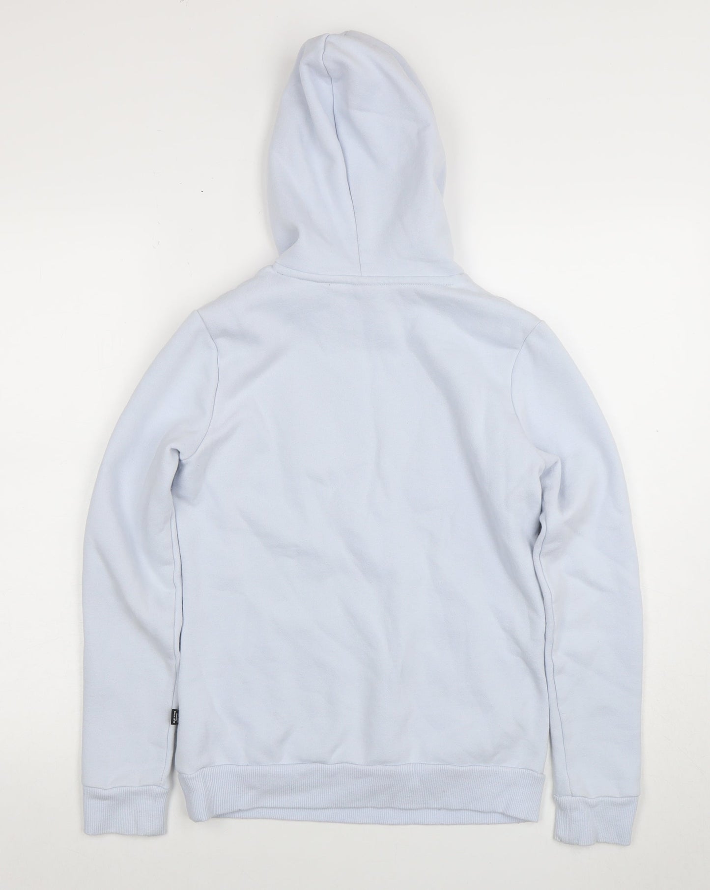Puma Womens Light Blue XS Pullover Hoodie Cotton Blend Logo Sweatshirt
