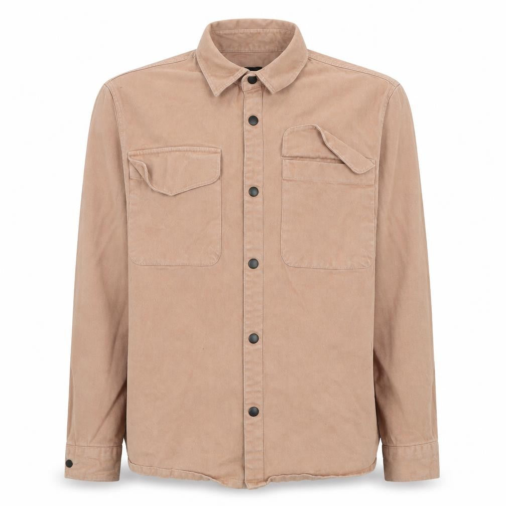 River Island Men’s Brown Twill Cotton Jacket Size M Casual Button Up