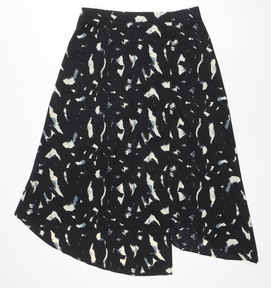 AX Paris Women Black Geometric A-Line Knee Length Skirt Size 12
