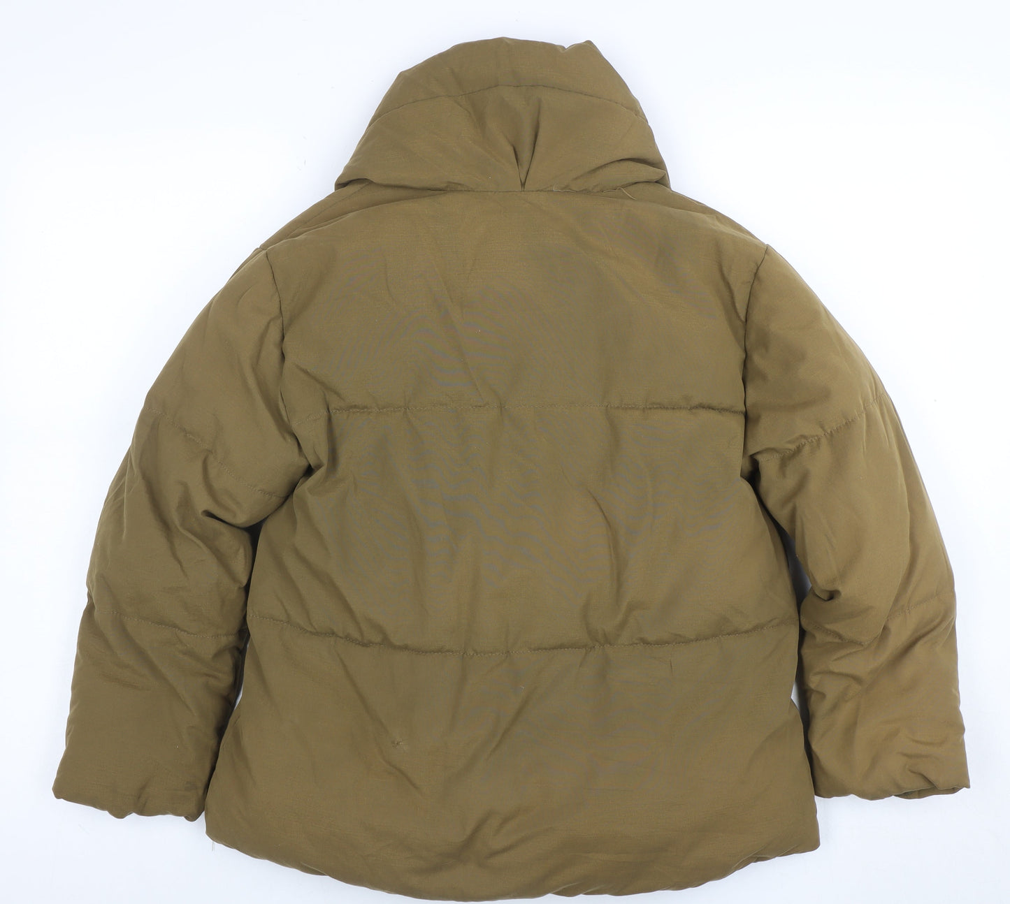 ZARA Girls Brown Puffer Jacket Size 10 Years Hooded Winter Zip Coat
