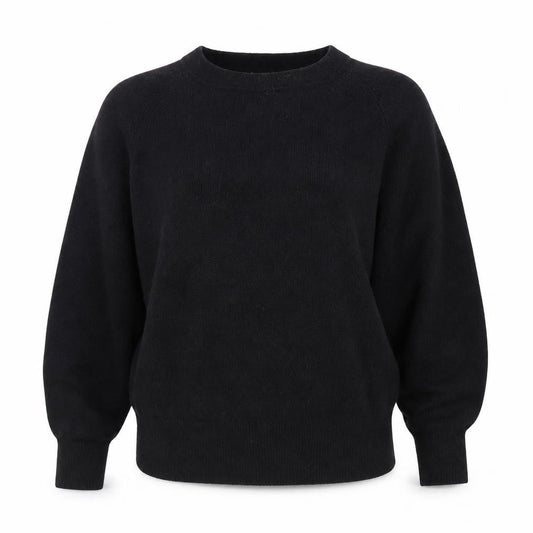 FatFace Women's Black Crew Neck Balloon Sleeve Jumper Size 18
