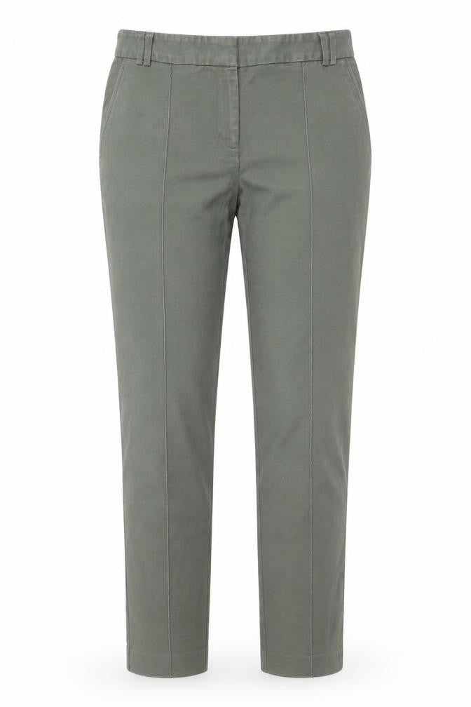 Oasis Women Green Chino Trousers Size 10 Slim Fit Cotton Blend
