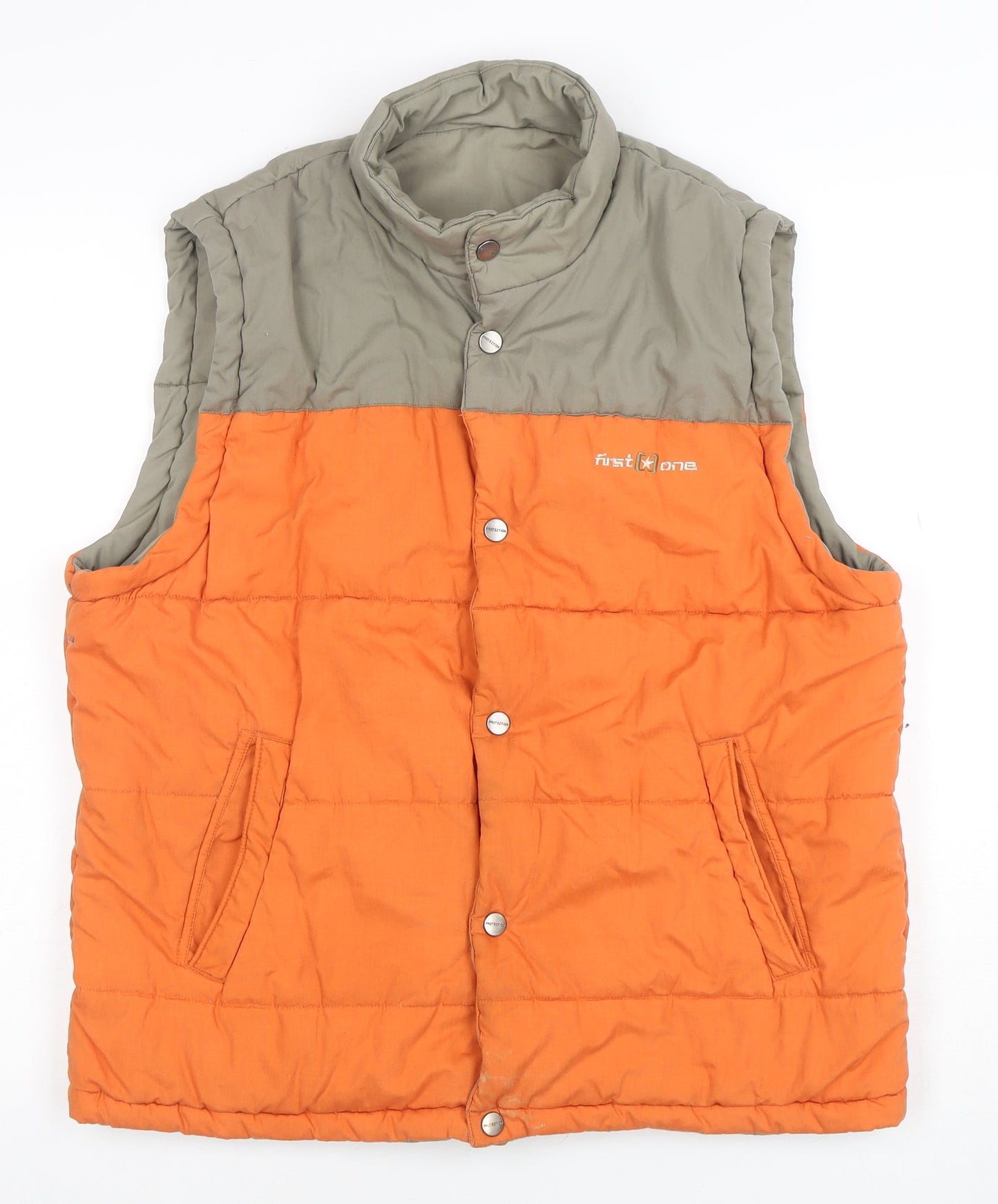 Enrico Man Men's Orange Puffer Waistcoat M Polyester Cotton Lined