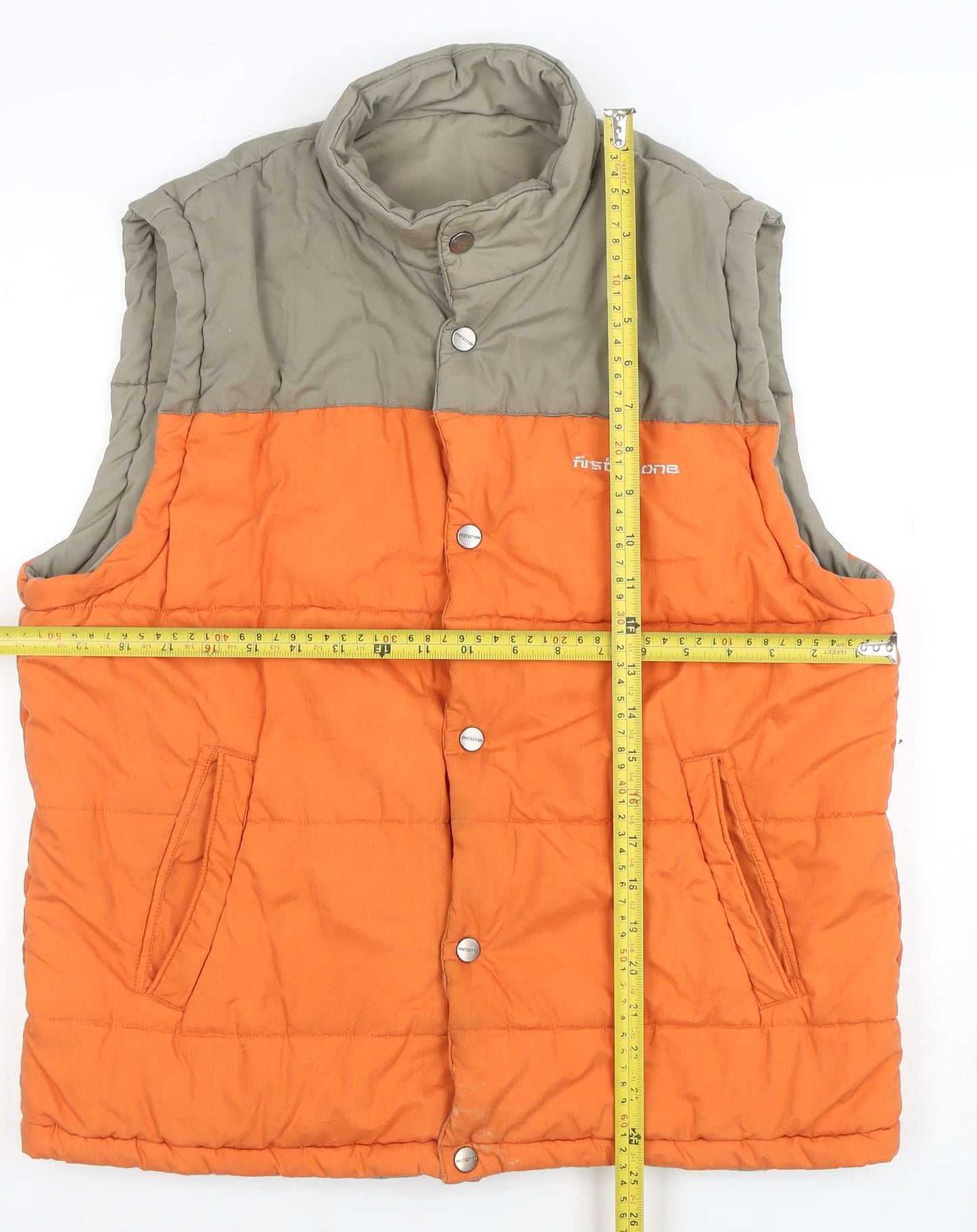 Enrico Man Men's Orange Puffer Waistcoat M Polyester Cotton Lined